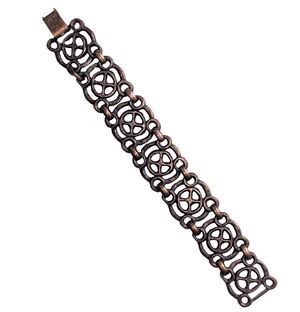 60s 70s VTG Unisex Copper Bronze Handmade Bracelet Celtic Finnish Viking 7.7"x1"